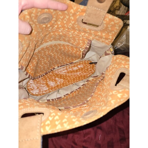 Fossil Key-Per Coated Canvas Hobo Tote Bold  Print Pattern Large Shoulder Bag - Picture 6 of 8